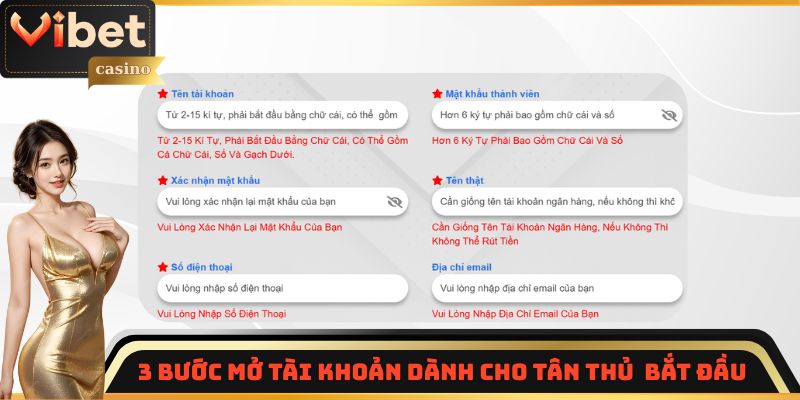 3 bước mở tài khoản dành cho tân thủ bắt đầu