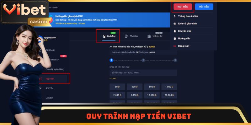 Quy trình nạp tiền Vibet